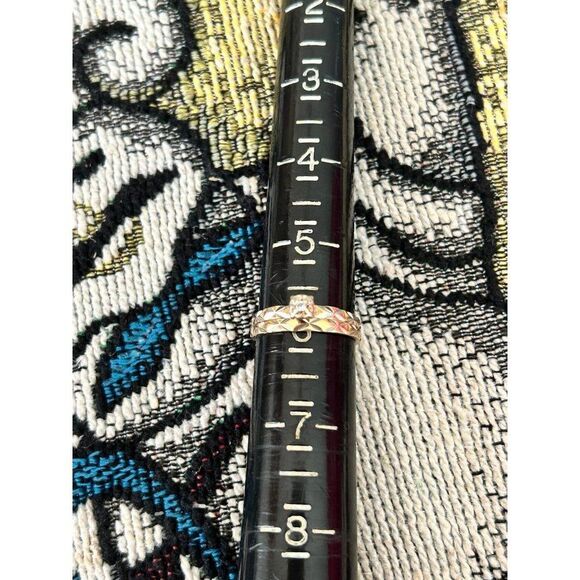 14K Plumb Gold Petite Diamond Ring Set - Picture 8 of 8